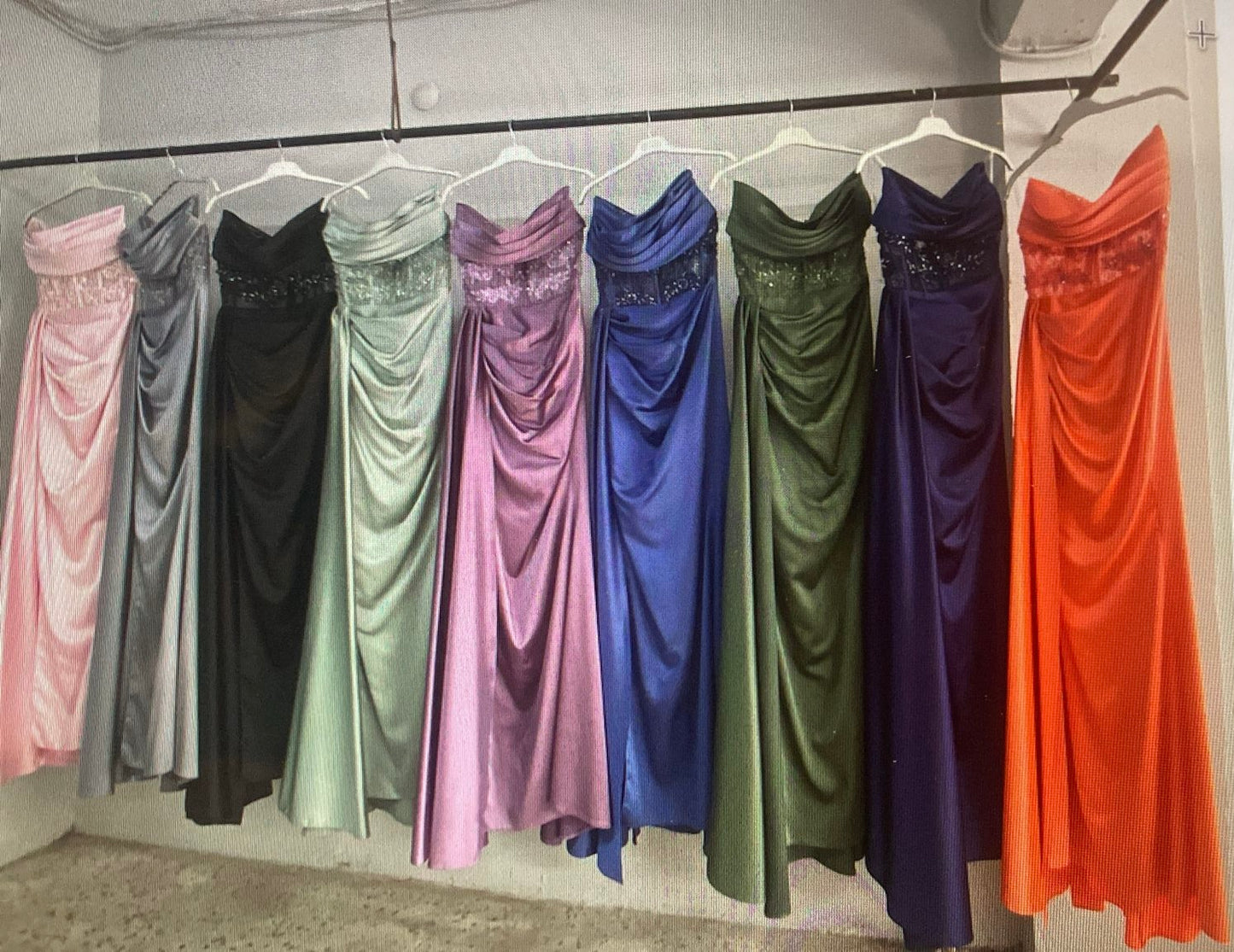 Luxury Draped Satin Evening Gown with Crystal Belt | WS-20-25-DEGAJE | 3 Colours