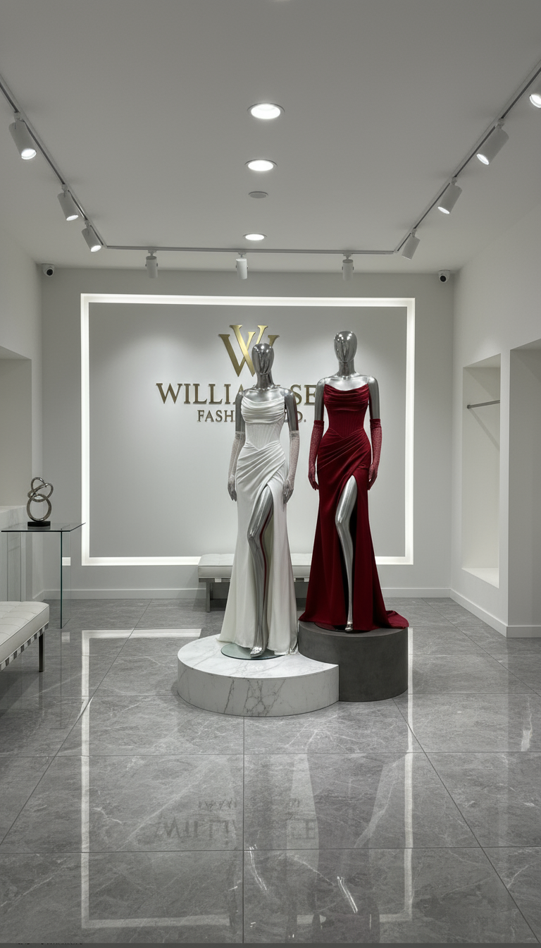 White Cowl Neck Pearl Embellished Satin Evening Gown - Made to Order